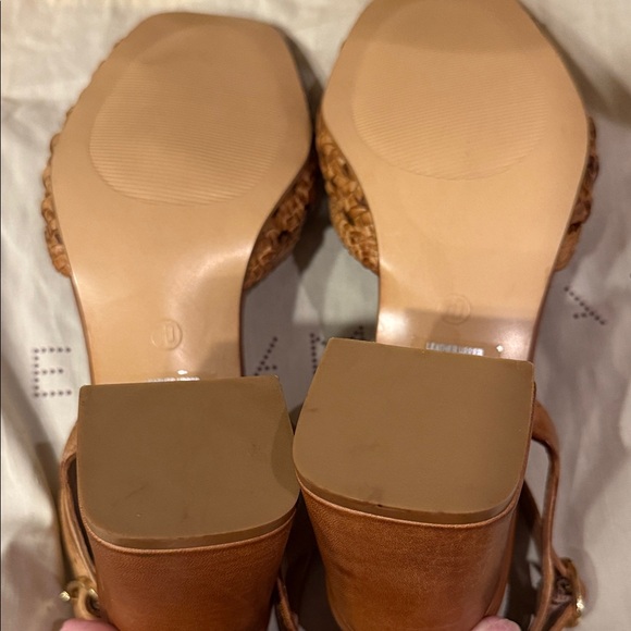 Seychelles Brown Woven Leather Chunky Heels - Picture 9 of 11